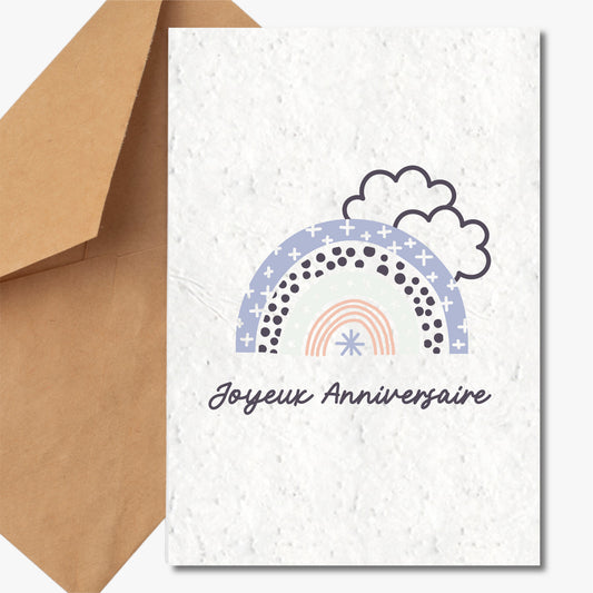 Carte à planter - Joyeux Anniversaire - Arc-en-ciel