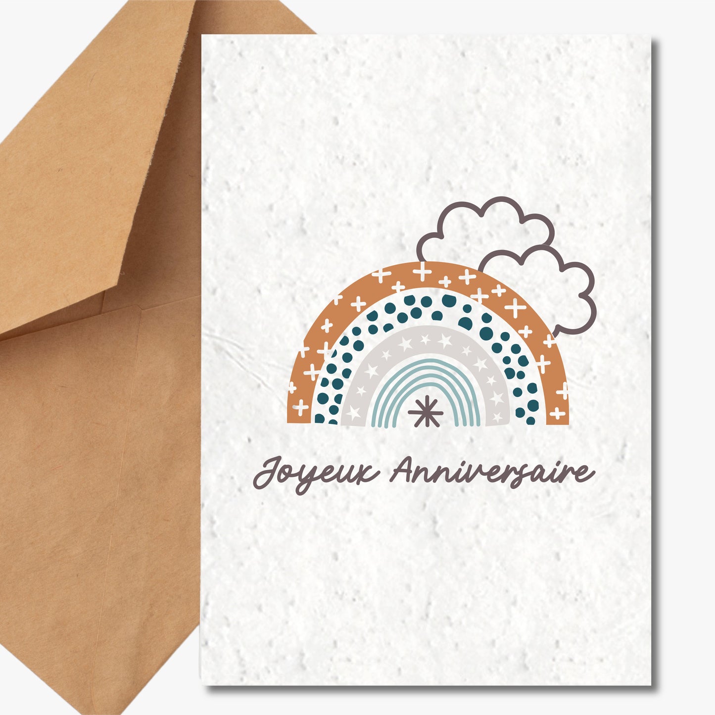 Carte à planter - Joyeux Anniversaire - Arc-en-ciel