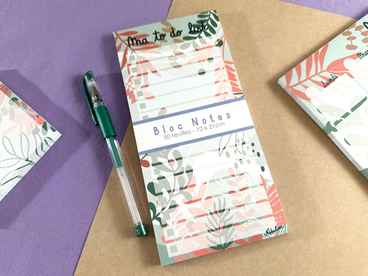 Bloc-notes To do list - 10x21 cm - Inspiration nature