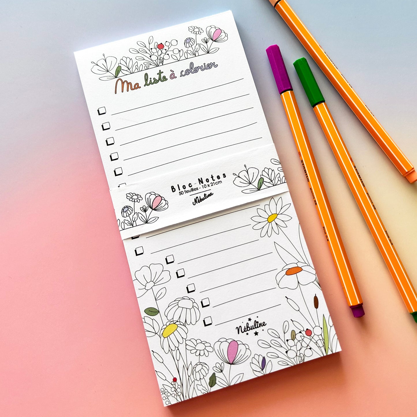 Bloc-notes To do list - Ma liste à colorier