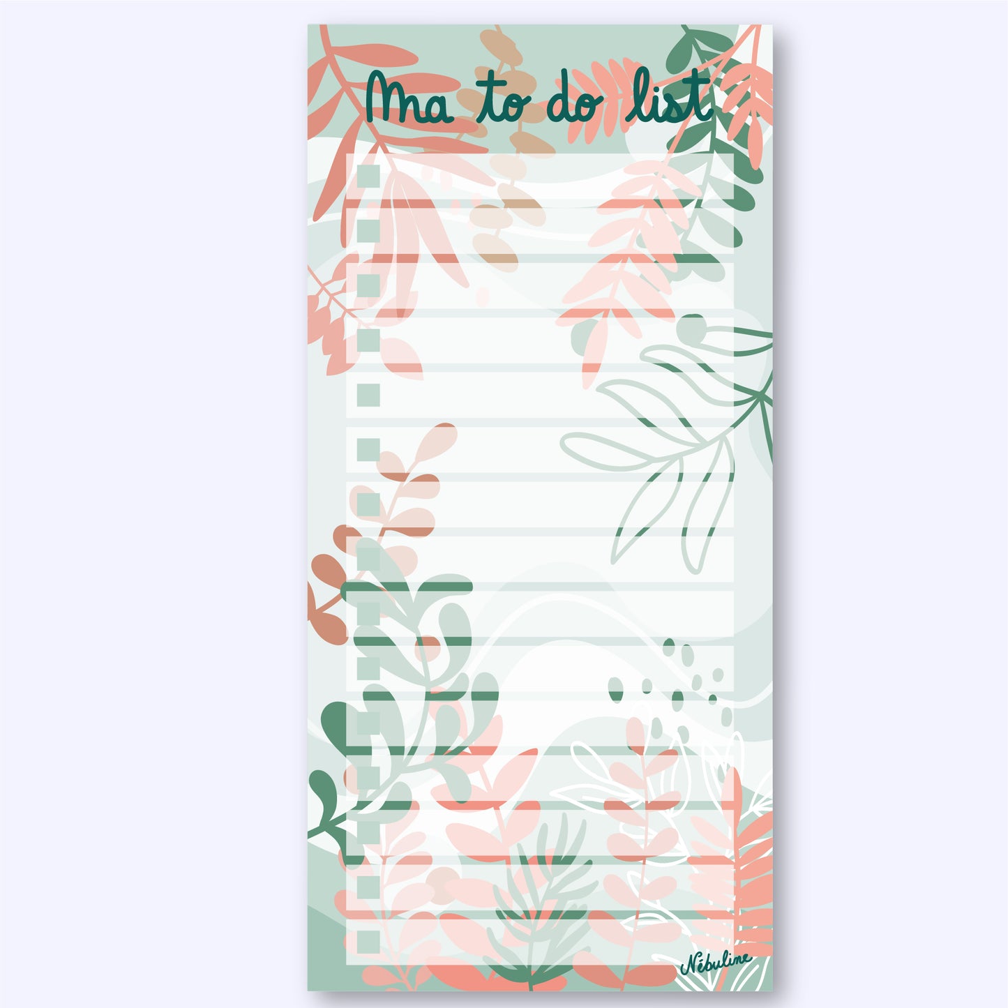 Bloc-notes To do list - 10x21 cm - Inspiration nature