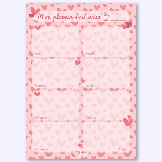 Bloc-notes d'organisation A5 Mon planner tout doux