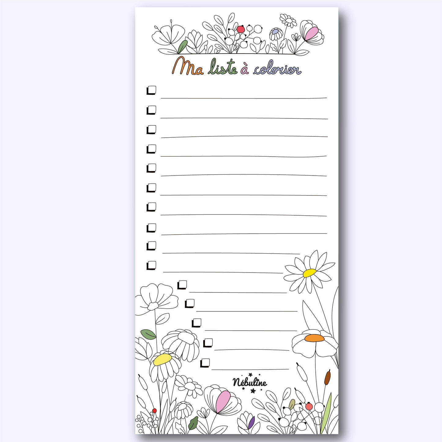Bloc-notes To do list - Ma liste à colorier