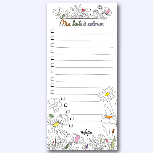 Bloc-notes To do list - Ma liste à colorier