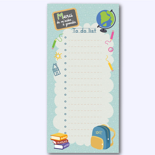 Bloc-notes To Do List - Merci de m'aider à grandir