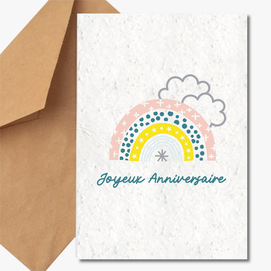 Carte à planter - Joyeux Anniversaire - Arc-en-ciel