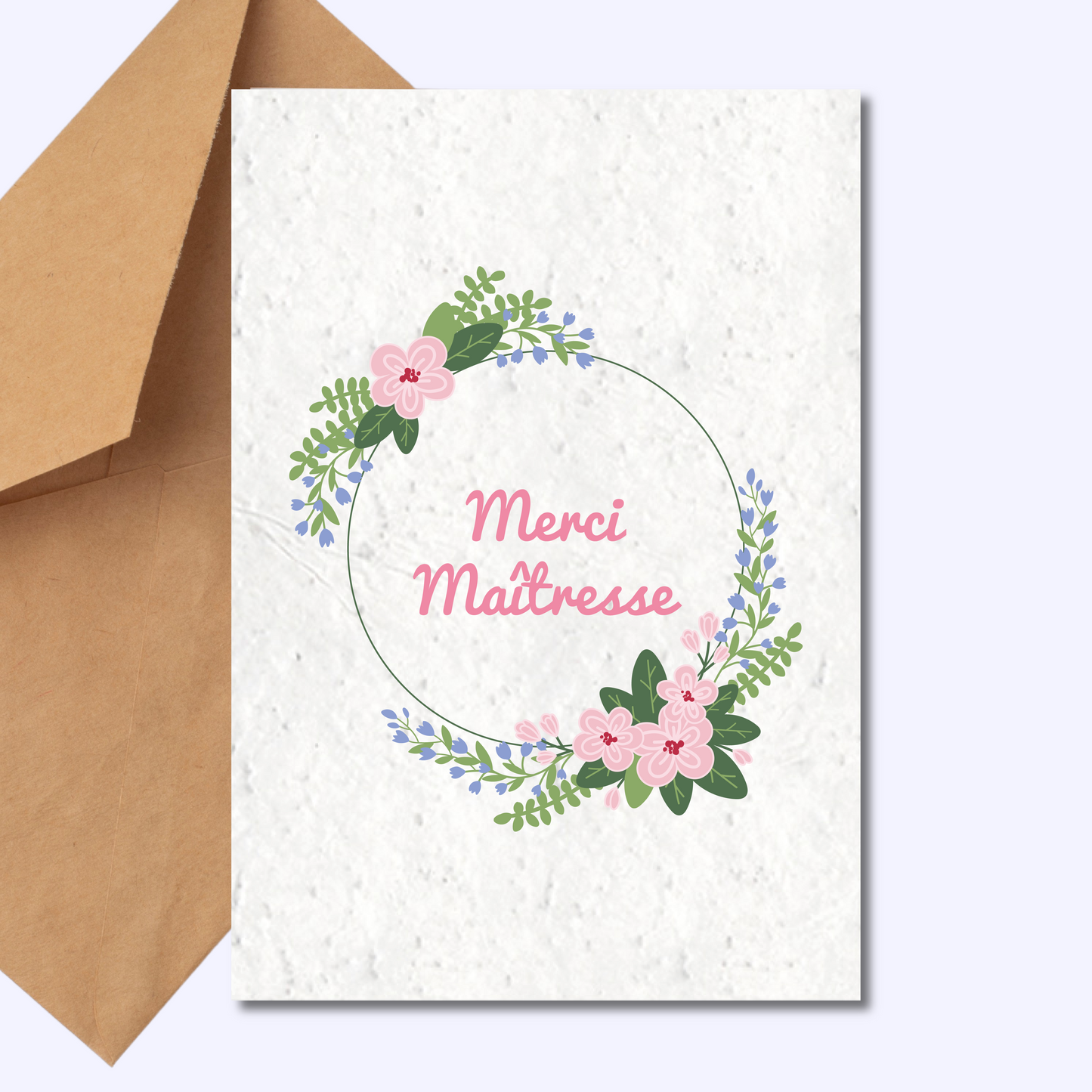 Carte à planter - Merci Maîtresse ATSEM Maître Nounou - Cadeau fin d'année scolaire