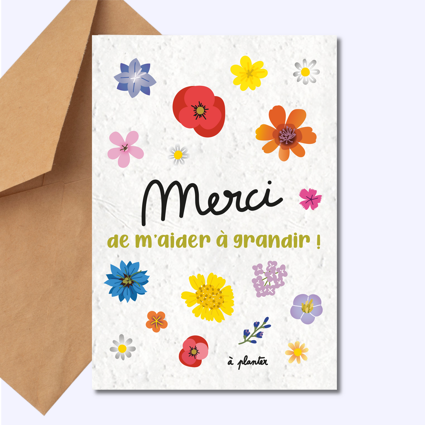 Carte à planter - Merci Maîtresse ATSEM Maître Nounou - Cadeau fin d'année scolaire