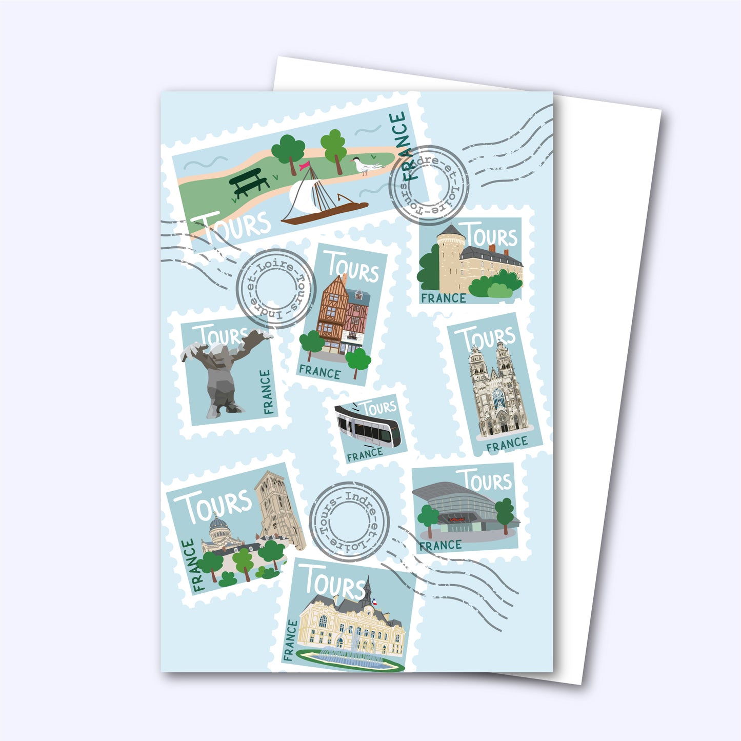 plan ville tours indre et loire france illustration touraine